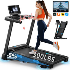 MERACH T12 Foldable Incline Treadmill 7.5MPH Quiet for Double Deck Technology