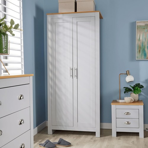 Slim door grey wardrobe - 2, with