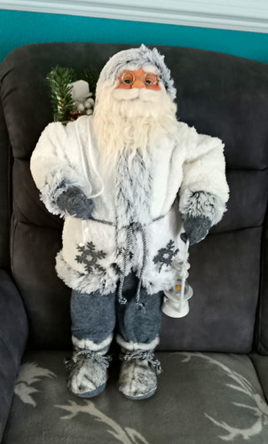 White grey santa - white, &