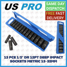 US PRO 13pc 1/2 Dr 12pt Deep