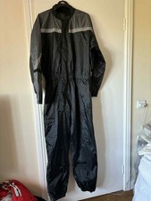 Crivit One Piece Black & Grey Men's Waterproof Motorcycle Rain Set Size UK 38-40