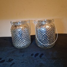 Set of 2 Silver Mercury Glass
