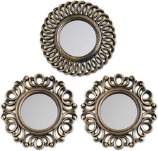 Gold Round Wall Mirrors Set of
