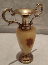 Vintage Vase Onyx and Brass