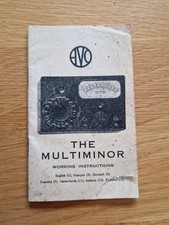 AVO THE MULTIMINOR  INSTRUCTIONS