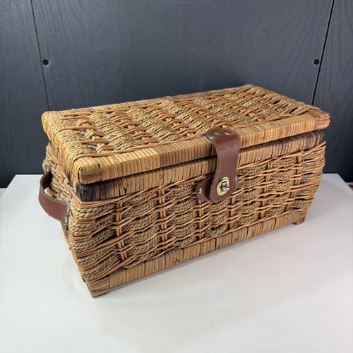 Vintage wicker picnic basket - vintage,