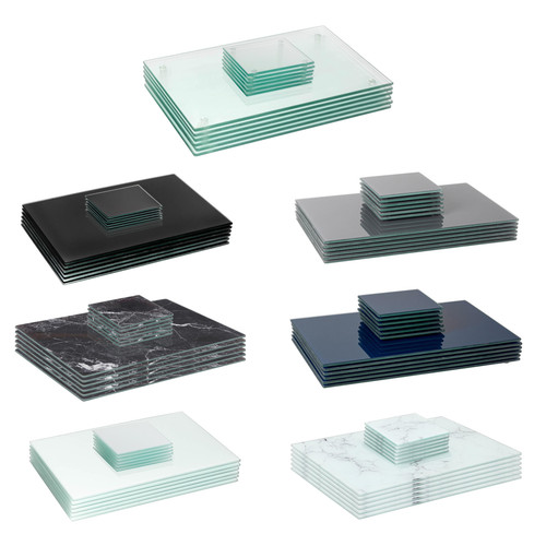 12pc glass placemats square - 12pc,
