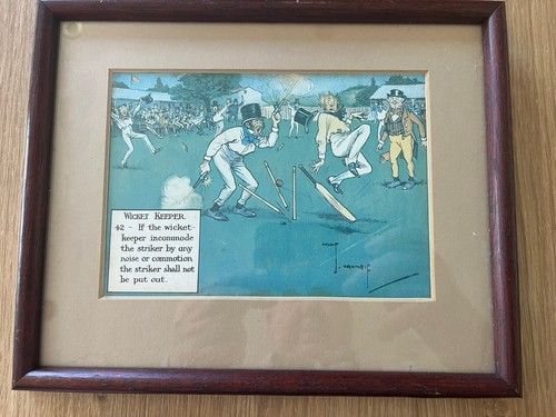 Cricket print comical wicket - cricket,