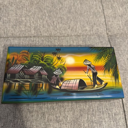 Vtg wooden chinese lacquered - wooden,