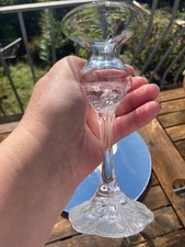 Pair Vintage Rosenthal Crystal Monbijou Classic Rose Pattern Candlesticks Signed