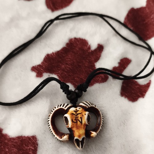 Ram skull animal charm pendant - ram,