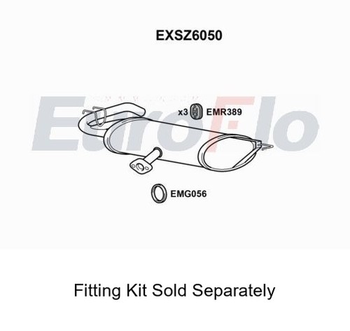 Rear muffler silencer insert - rear,