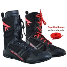 Men’s High Top Boxing Shoes Black Mesh Lightweight Grip Gym Training Boots