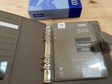 ORGANISER-FINOCAM-SOFT TOUCH STONE FINISH, FILOFAX A5 SIZE SILVER RINGS BOXED