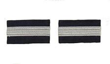Epaulette Airline Pilot Captain First Officer Silver Mylar Bar Navy Blue R1718