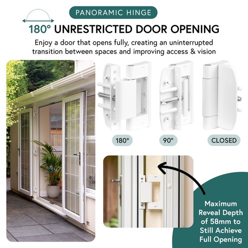 Upvc door hinge 180 - 180, degrees