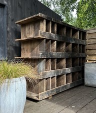 Large Vintage  Industrial Pigeon Hole Rustic  Advertising Wooden Unit