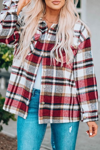 Fiery red geometric - red, plaid