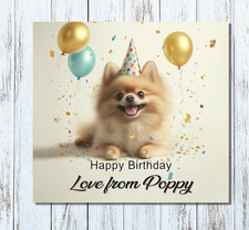 Personalised Pomeranian Dog Birthday Card – Cute Dog Lover Card