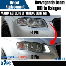 Audi A4 B7 Bi Xenon to Halogen Headlight Adapter DRL Wiring Loom Harness