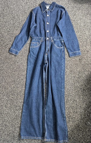 Zara wide leg denim jumpsuit - leg,