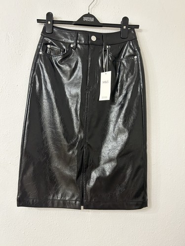 Black shiny faux - faux, leather