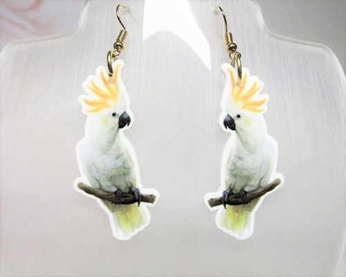 Acrylic earrings white - acrylic, of