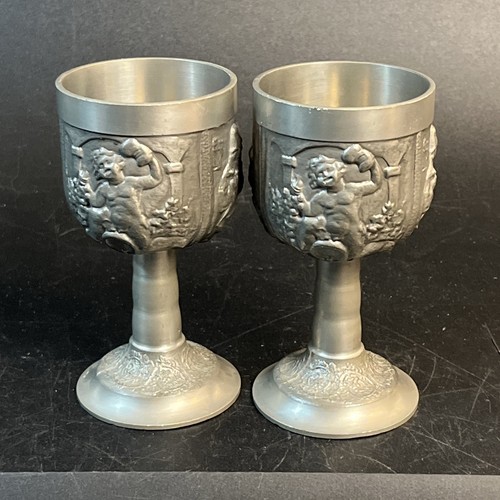 Vtg german pewter cup goblet - vtg,
