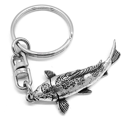 Koi carp keyring - carp, (silver