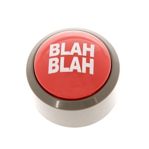 Blah button novelty joke - button,