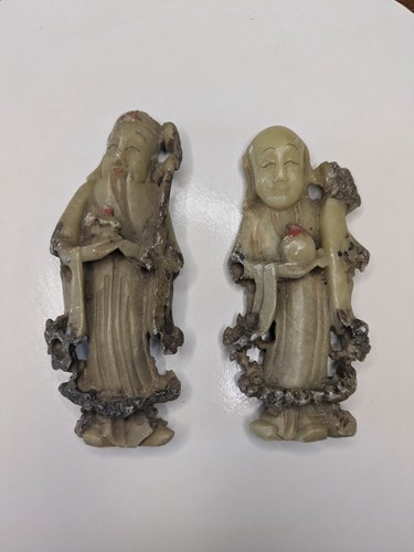Chinese soapstone carved - 2x,