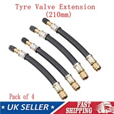 4x Flexible Rubber Tyre Valve Extension 210mm - Twin Wheel Lorry Van Bus Adapter