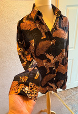 Cheetah Print Shirt Blouse XL