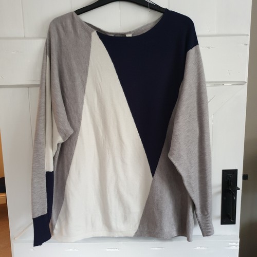 Ladies colour block jumper - block,