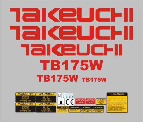 Takeuchi tb175w digger decal - tb175w,