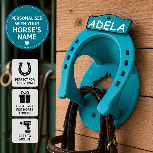 Personalised horse bridle hook - horse,