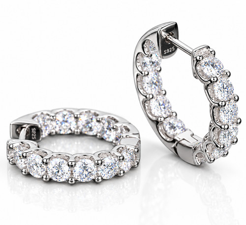 Vvs1 moissanite hoop earrings - vvs1,