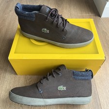 Mens Lacoste Ampthill terra Brown Leather ankle chukka Boots Men’s Size 9 Eu 43