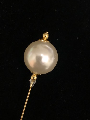 Handmade long pearl hatpin - pearl,