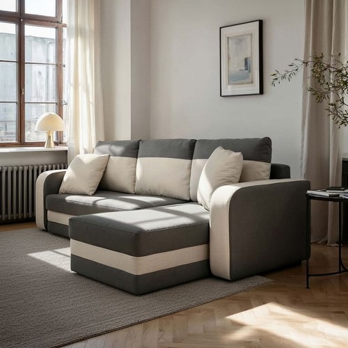 Modern grey corner sofa - grey,