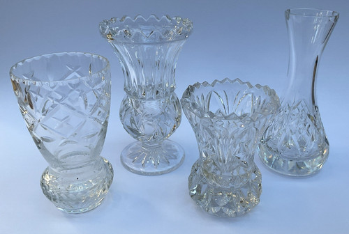 Glass bud vases - 4,