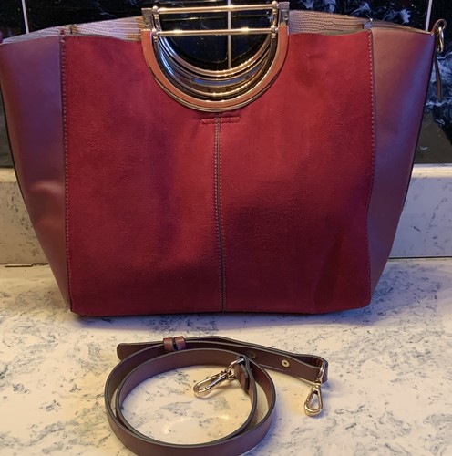 Topshop burgundy faux leather - faux,