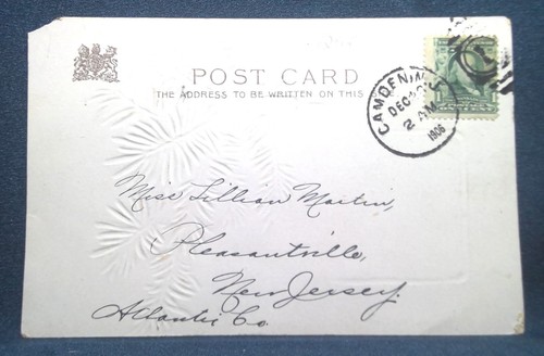 1906 christmas postcard posted - 1906,