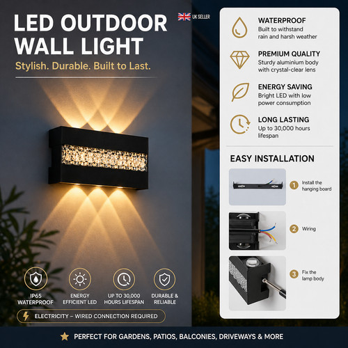 Led outdoor wall light - light, ip65