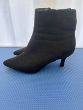 Black Suede Effect Boots UK6