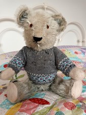 Original 1930s Vintage Blue Mohair Teddy Bear