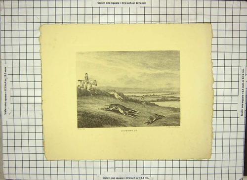 Original old antique print - old,