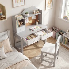Kids Desk and Chair Set Wooden