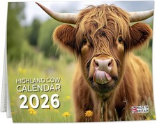 2026 Calendar, Highland Cow