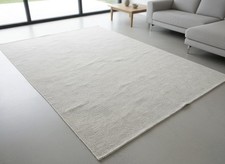 Large Flatwoven Rug Grey White Geometric Scandi Style Carpet 126x170cm